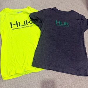 Huk Kids Short Sleeve Tees - Bright Yellow and Dark Gray